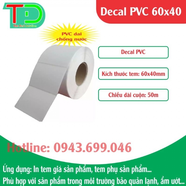 Decal Tem Nhãn PVC 60x40x50m