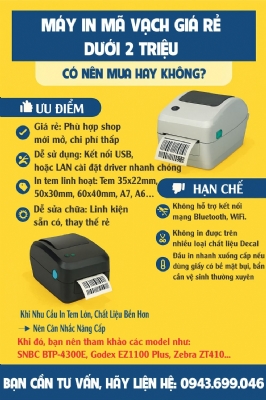 Top Máy In Mã Vạch Giá Rẻ Dưới 2 Triệu – Có Nên Mua Hay Không?