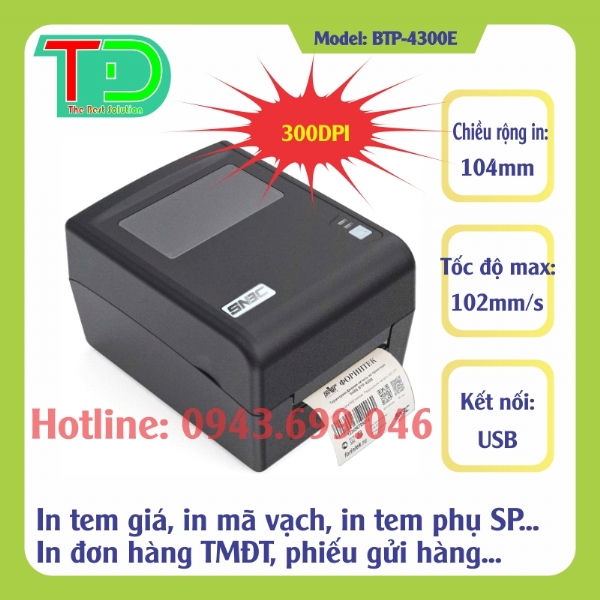 Máy In Mã Vạch SNBC BTP-4300E