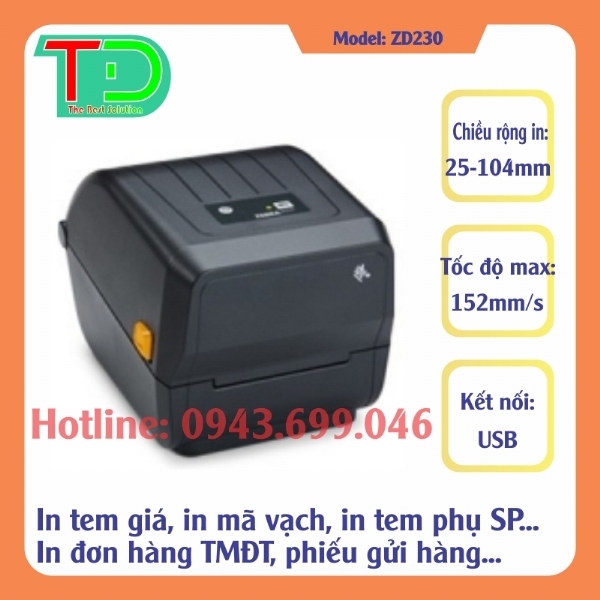 Máy In Mã Vạch Zebra ZD230