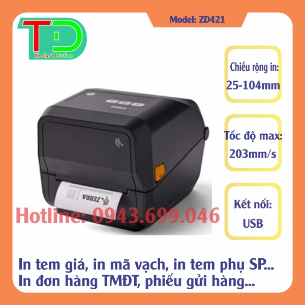 Máy In Mã Vạch Zebra ZD421