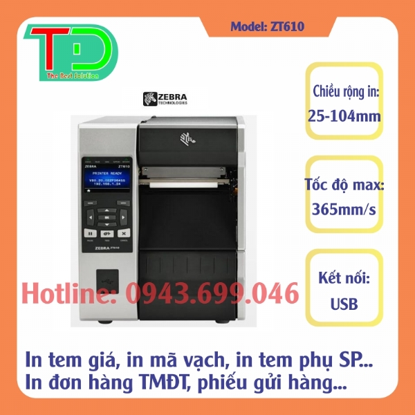 Máy In Mã Vạch Zebra ZT610