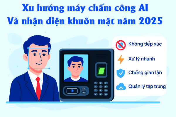 Xu hướng ưu tiên máy chấm công AI và nhận diện khuôn mặt trong 2025